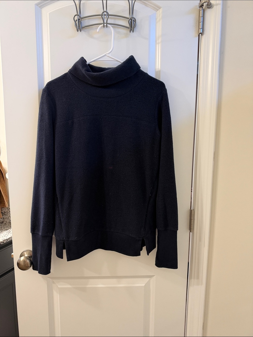 Women's ALO Navy Funnel Neck Sweater